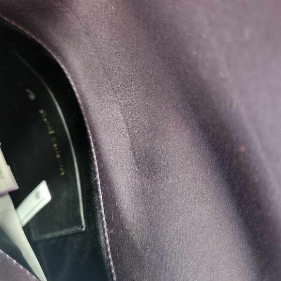 Stuart Weitzman Dahlia Smoky Amethyst Satin Clutch Magnetic Closure Purple - Picture 4 of 4